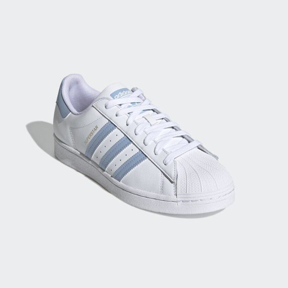 Adidas Originals Superstar Low Mens Casual Shoes White Blue H05645 NEW Size 10 - Picture 3 of 7